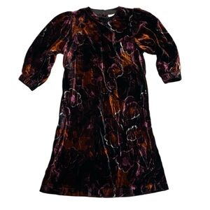 Masai Nejalo Dress Floral Velvet Shift Dress in Potters Clay Size Small